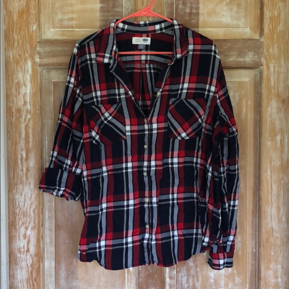 Old Navy Classic Plaid Flannel Button Down Shirt